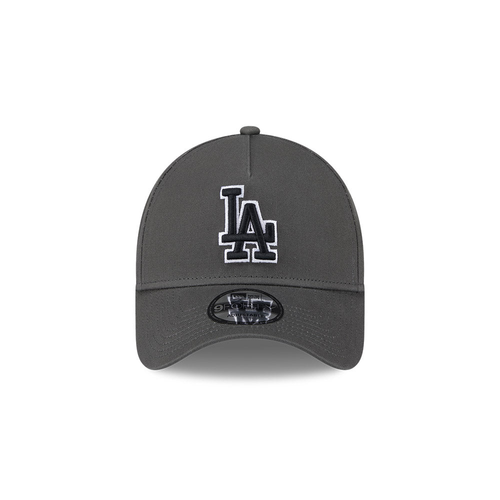 LA Dodgers Hat - Dusty Charcoal Grey 9Forty A-Frame MLB Snapback Cap - New Era